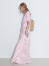 Load image into Gallery viewer, Oversized Round Neck Short Sleeve Pleated Dress - MarramTrading.com
