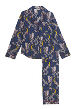 Load image into Gallery viewer, Womens Cotton Traditional Pyjamas Navy Owl Moon

