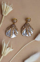 Load image into Gallery viewer, Oyster Shell Diamante Earrings - MarramTrading.com
