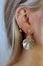 Load image into Gallery viewer, Oyster Shell Diamante Earrings - MarramTrading.com
