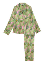 Load image into Gallery viewer, Womens Traditional Satin Pyjama Set, Peacock Palms
