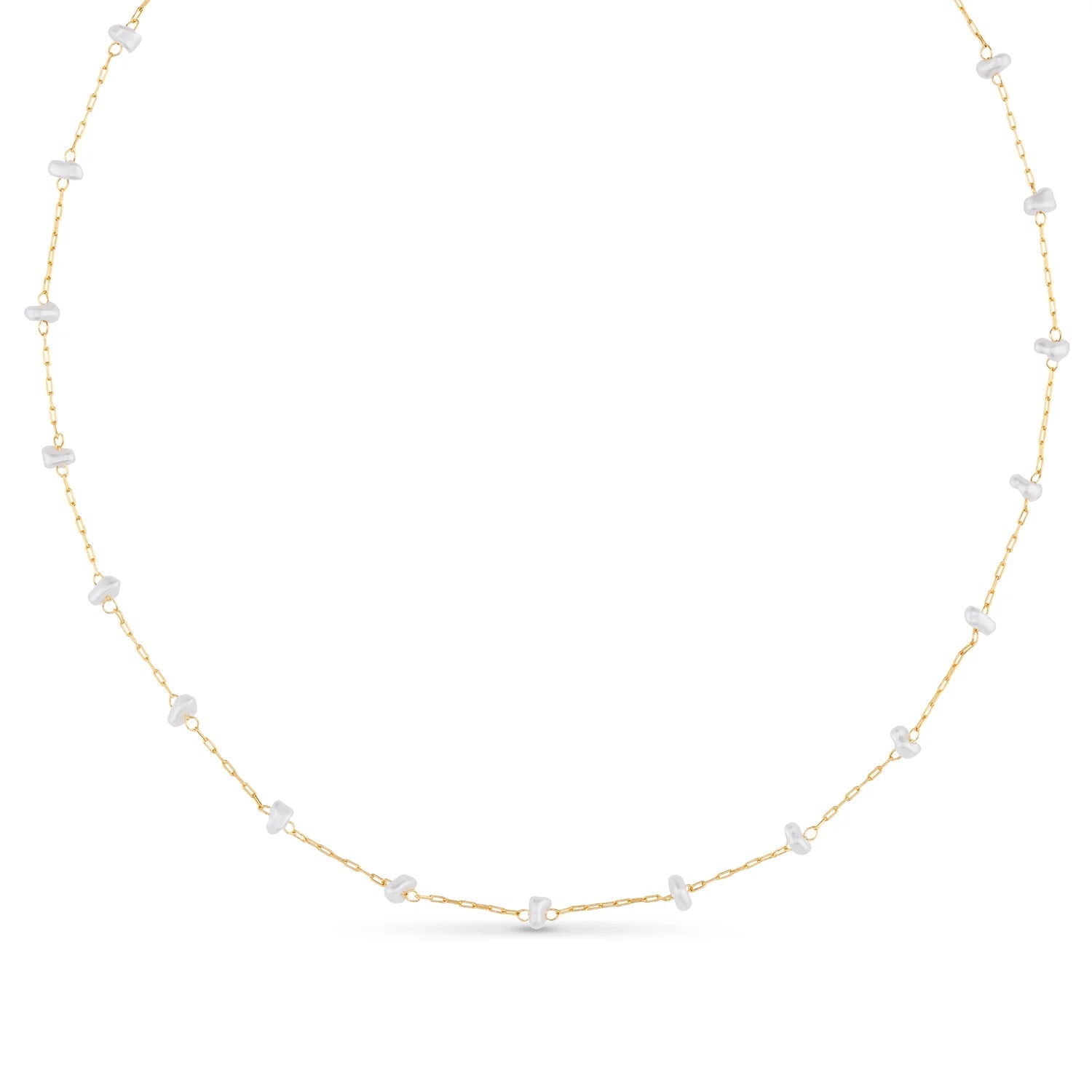 Pearl Stationed Chain Necklace - MarramTrading.com