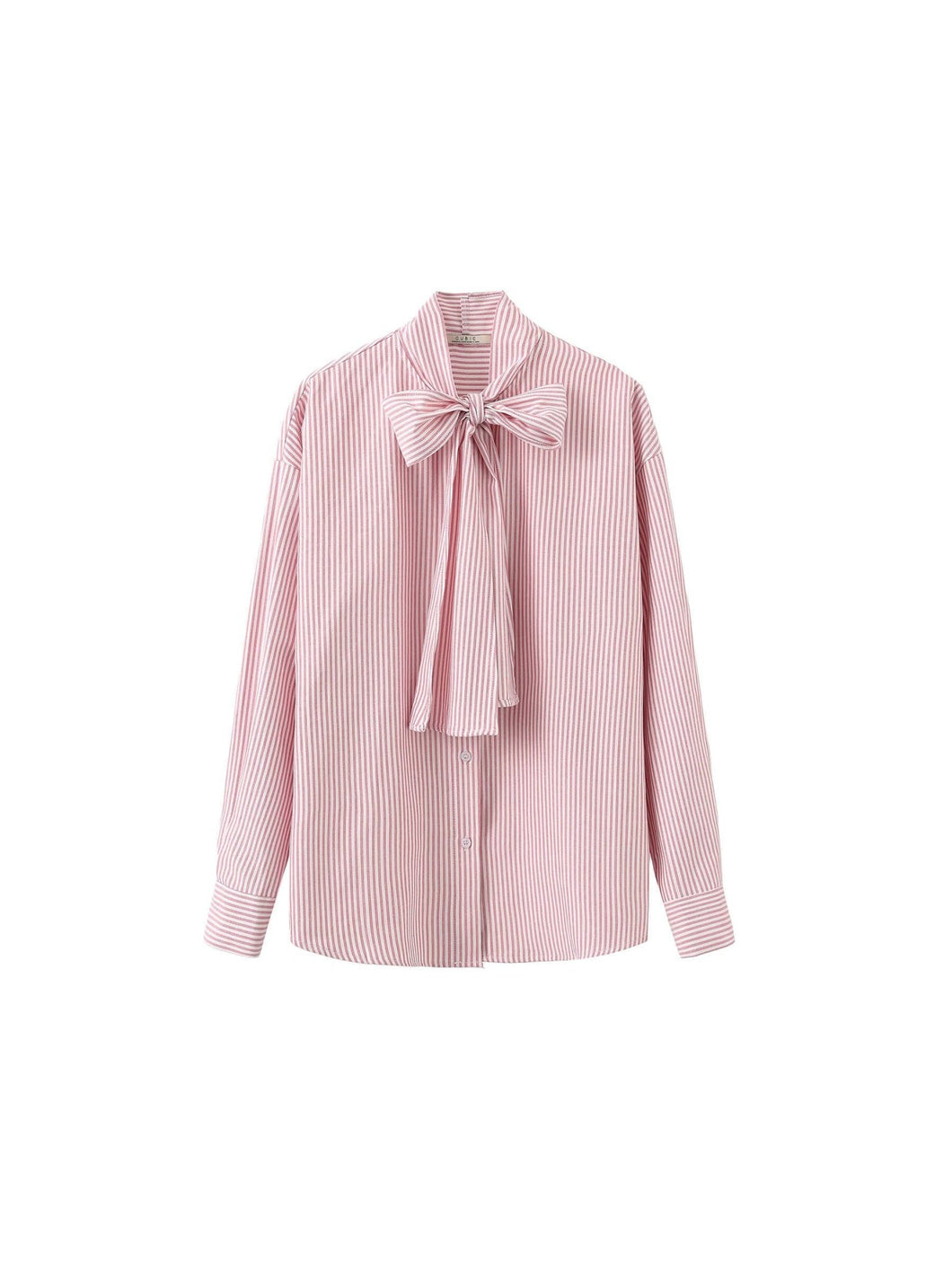Pinstripe Long Sleeves Shirt with Tie Down Collar - MarramTrading.com