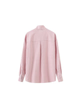 Load image into Gallery viewer, Pinstripe Long Sleeves Shirt with Tie Down Collar - MarramTrading.com
