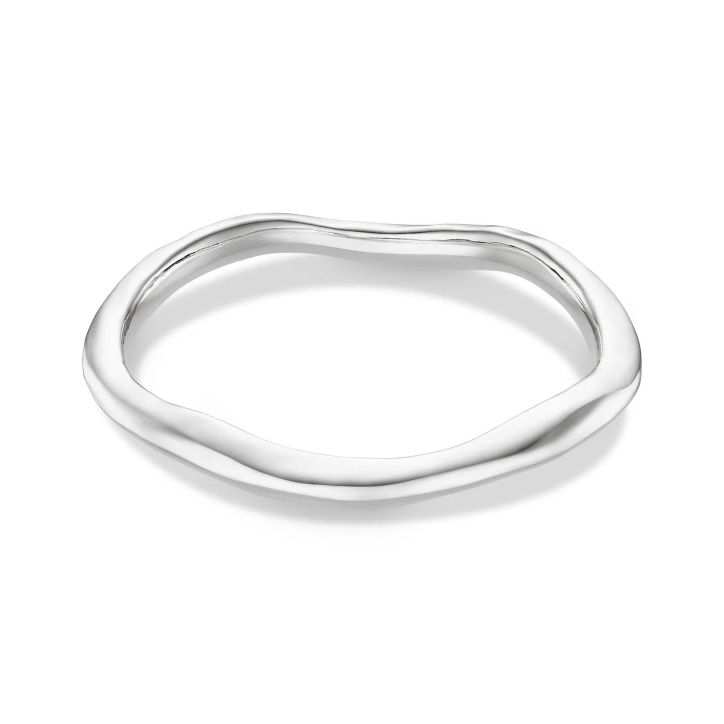 Polished Hammered Bangle - Silver - MarramTrading.com