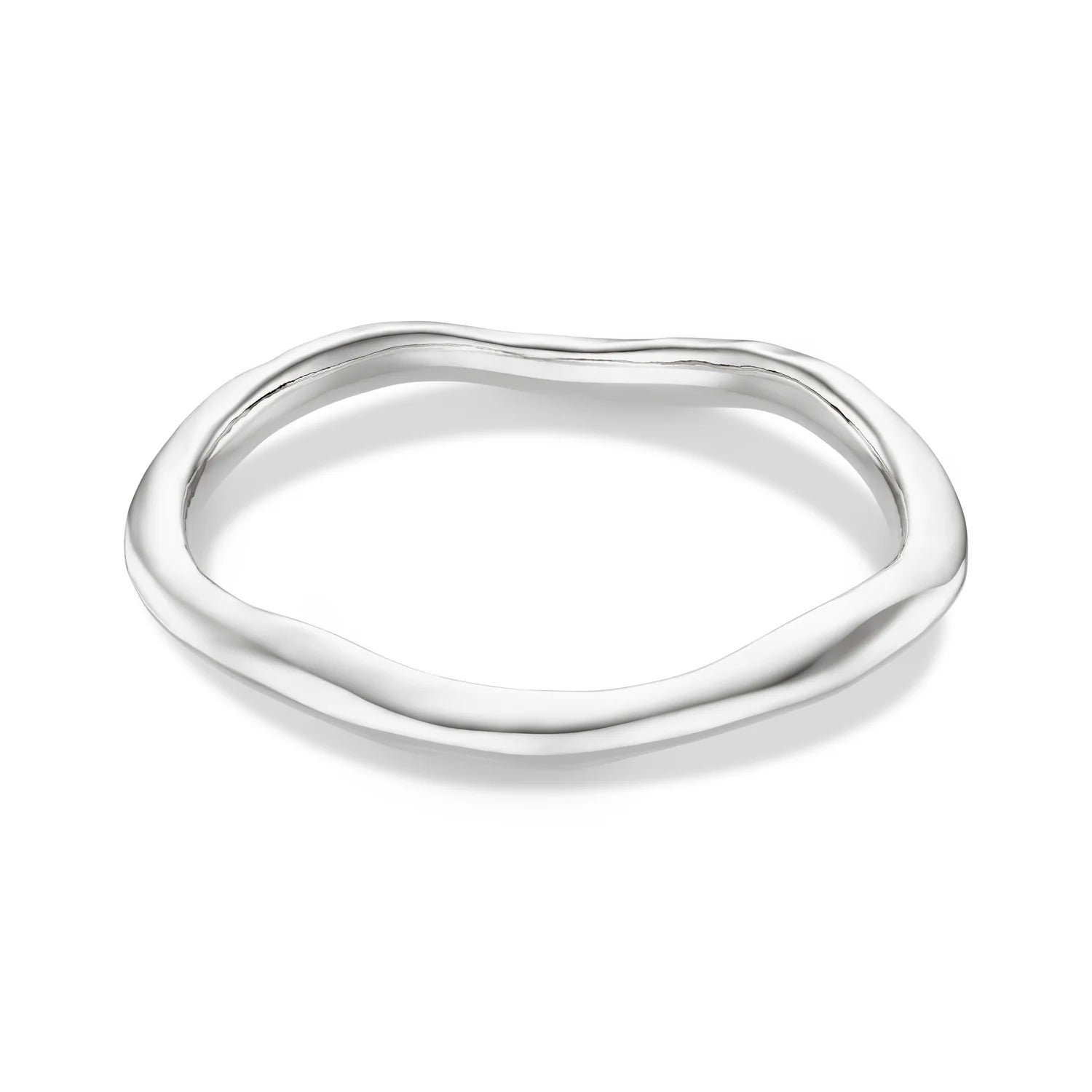 Polished Hammered Bangle - Silver - MarramTrading.com