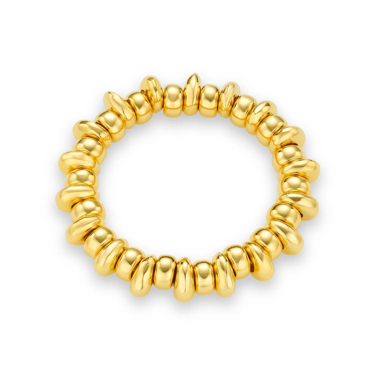 Polished Metal Nugget Stretch Bracelet - MarramTrading.com