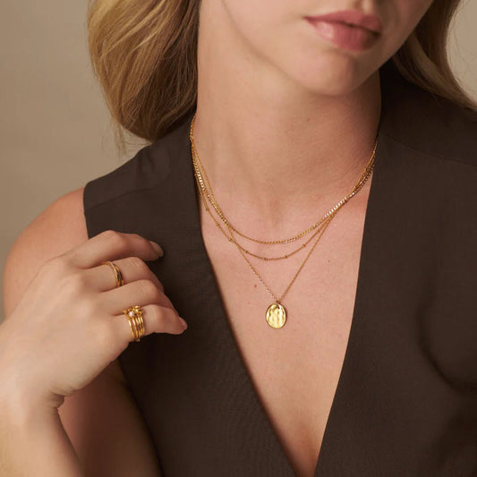 Polished Molten Coin 3 - Row Necklace - MarramTrading.com