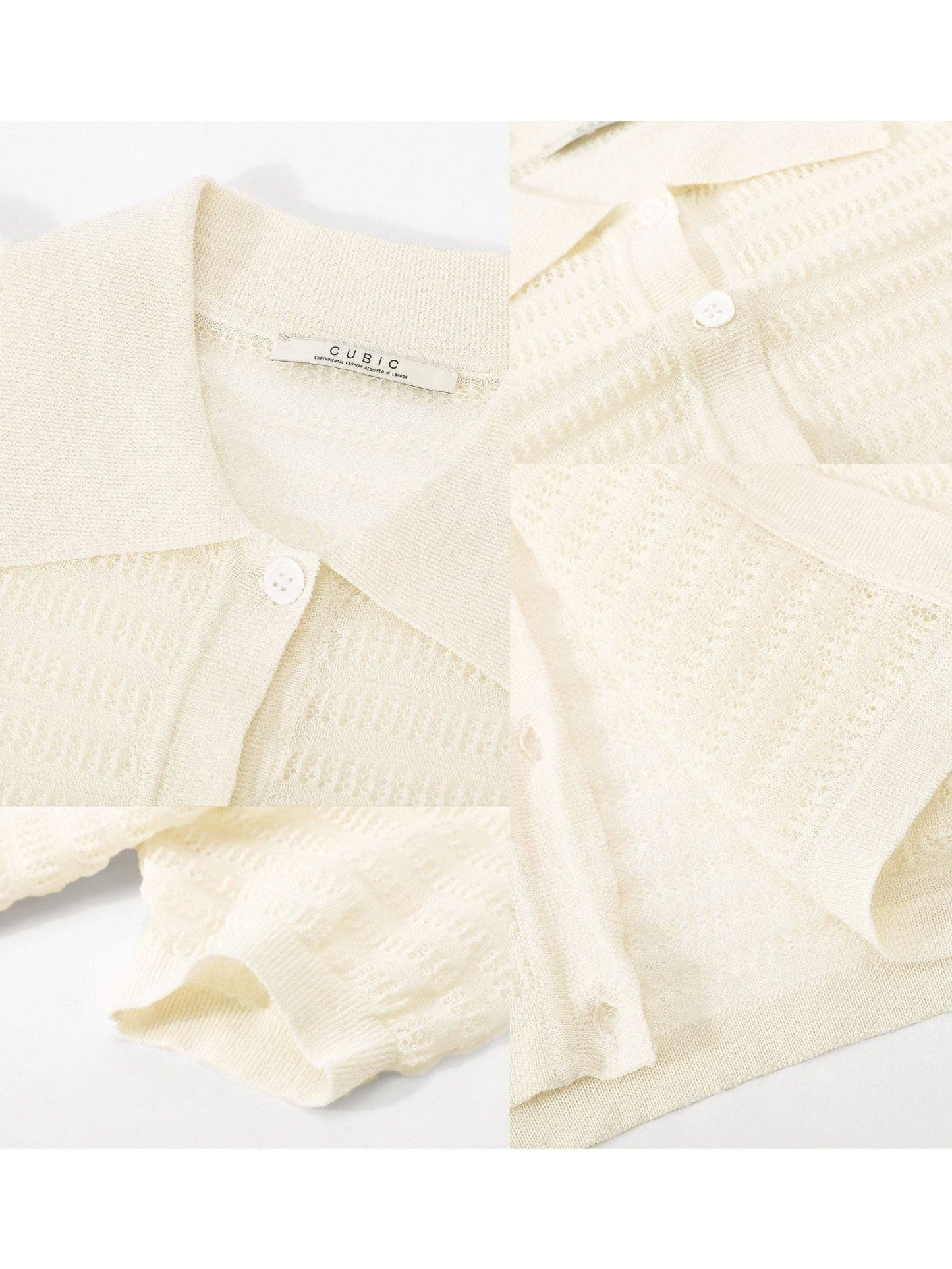Polo Collar Short Sleeved Knit Cardigan - MarramTrading.com