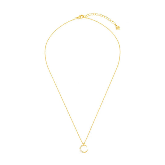 Pavé Moon Charm Necklace Gift Box