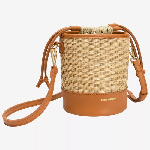 Rattan Drawstring Bucket Bag - MarramTrading.com