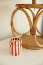 Load image into Gallery viewer, Red Stripped Ceramic Candle - Hibiscus Bay Boxed - MarramTrading.com
