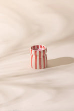 Load image into Gallery viewer, Red Stripped Ceramic Candle - Hibiscus Bay Boxed - MarramTrading.com
