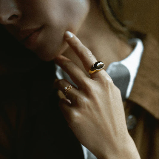 Semi-Precious Tiger's Eye Statement Ring - S/M