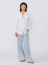 Load image into Gallery viewer, Ruffle Collar Striped Shirt - MarramTrading.com
