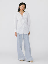 Load image into Gallery viewer, Ruffle Collar Striped Shirt - MarramTrading.com
