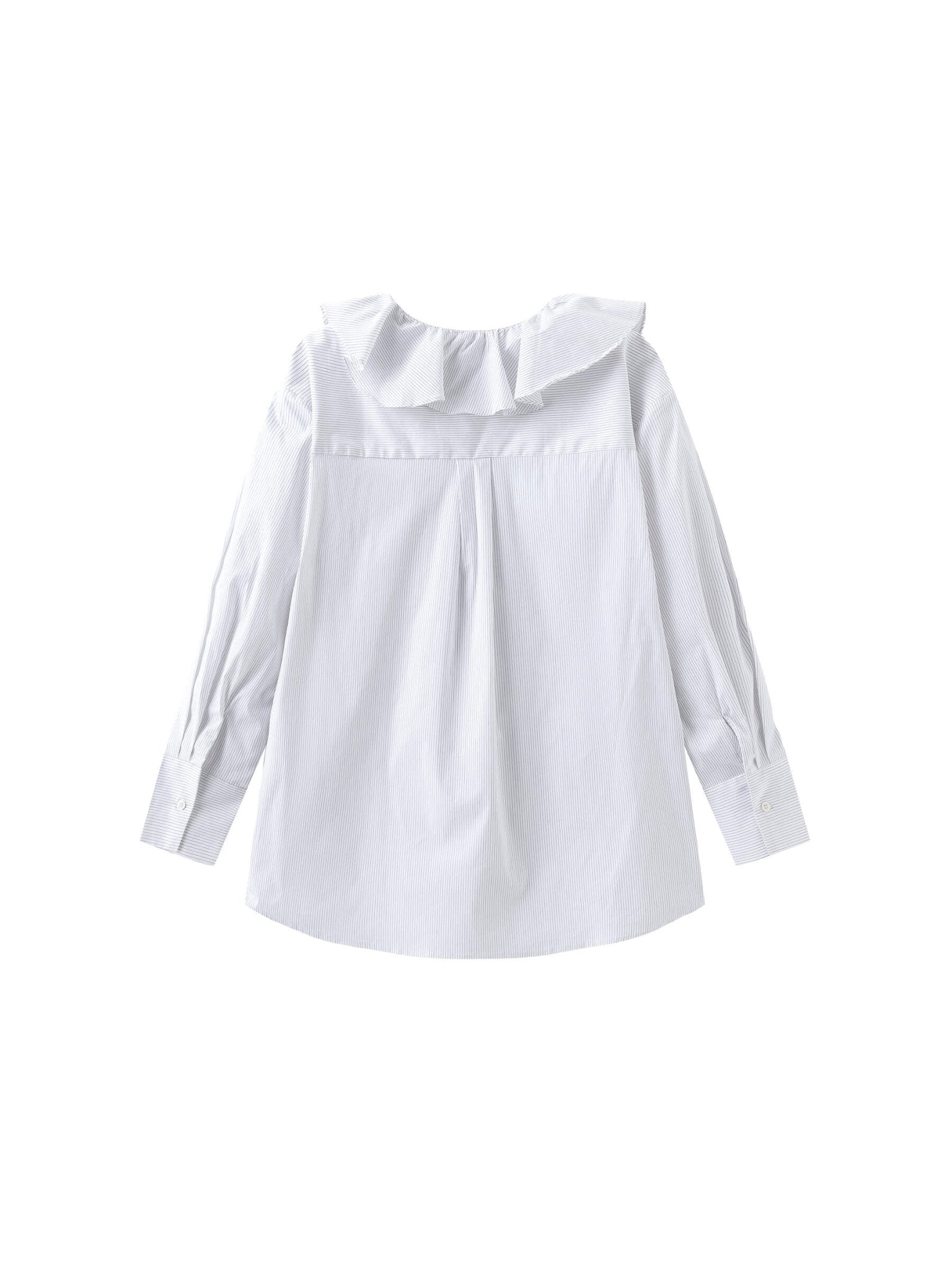 Ruffle Collar Striped Shirt - MarramTrading.com