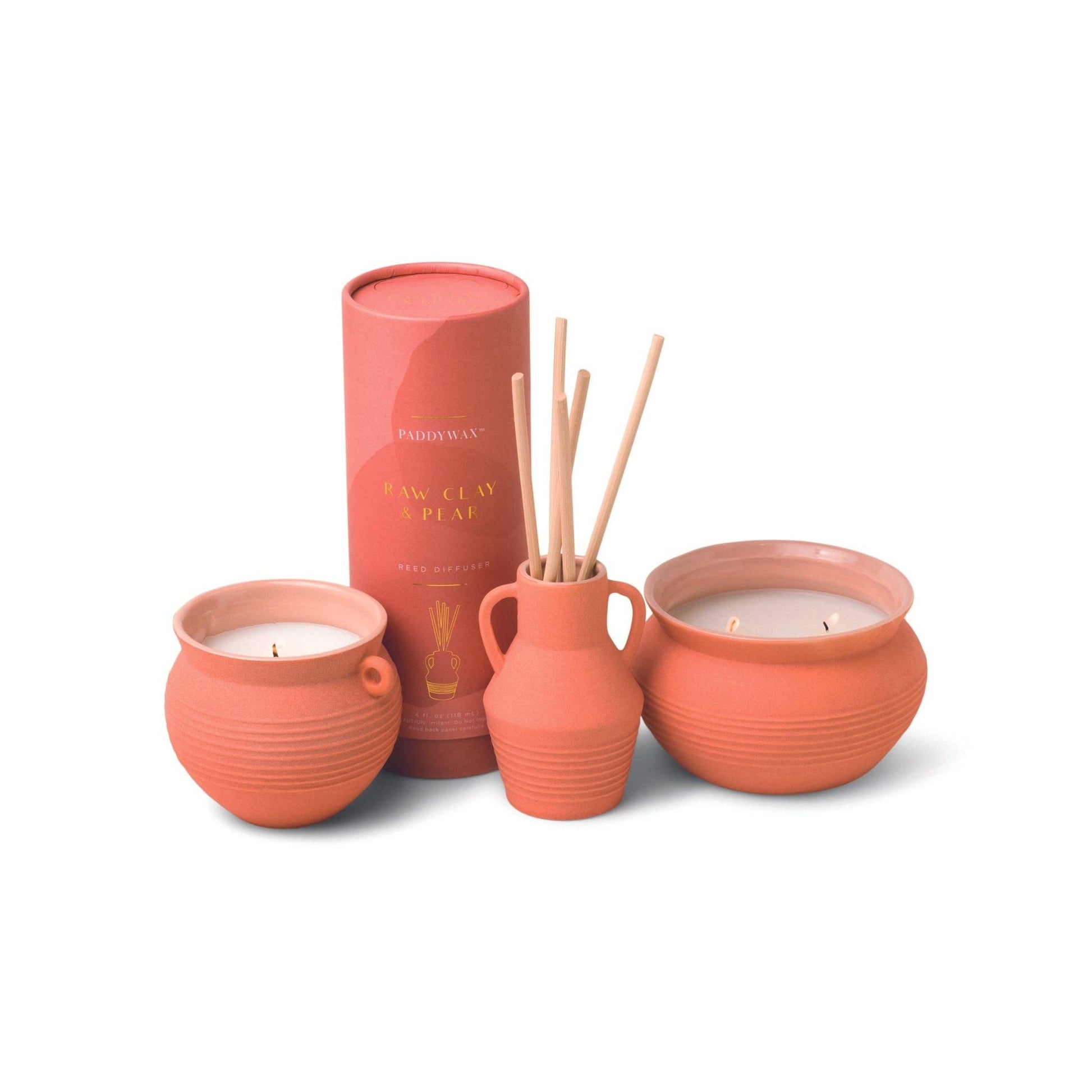 Santorini Candle (368g) - Terracotta - Raw Clay & Pear - MarramTrading.com