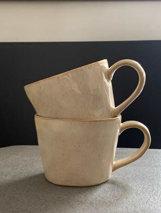 Set of 4 Beige Mugs - MarramTrading.com