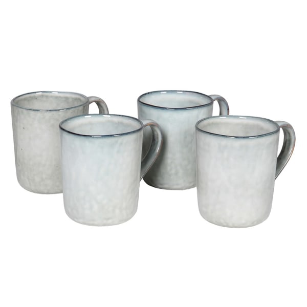 Set of 4 Organic Blue Mugs