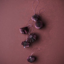 Load image into Gallery viewer, Set of 6 Burgundy Ornaments - MarramTrading.com
