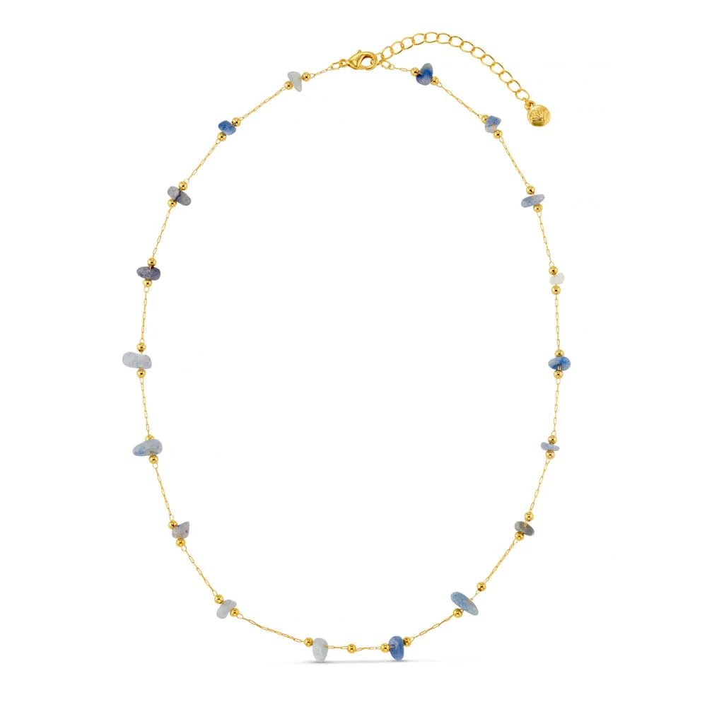 Semi-Precious Sodalite Stationed Chip Necklace