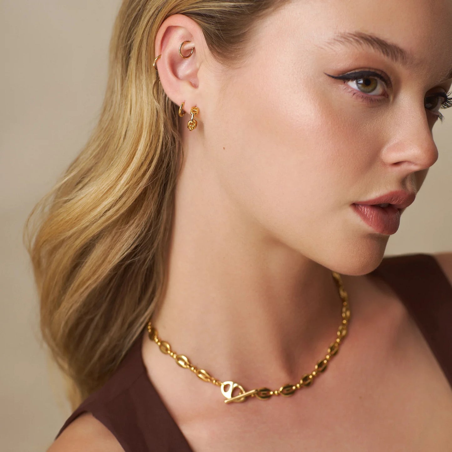 Chain Small Hoop Earrings