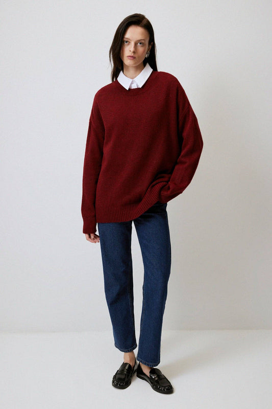 SOLID COLOUR OVERSIZE SWEATER - MarramTrading.com