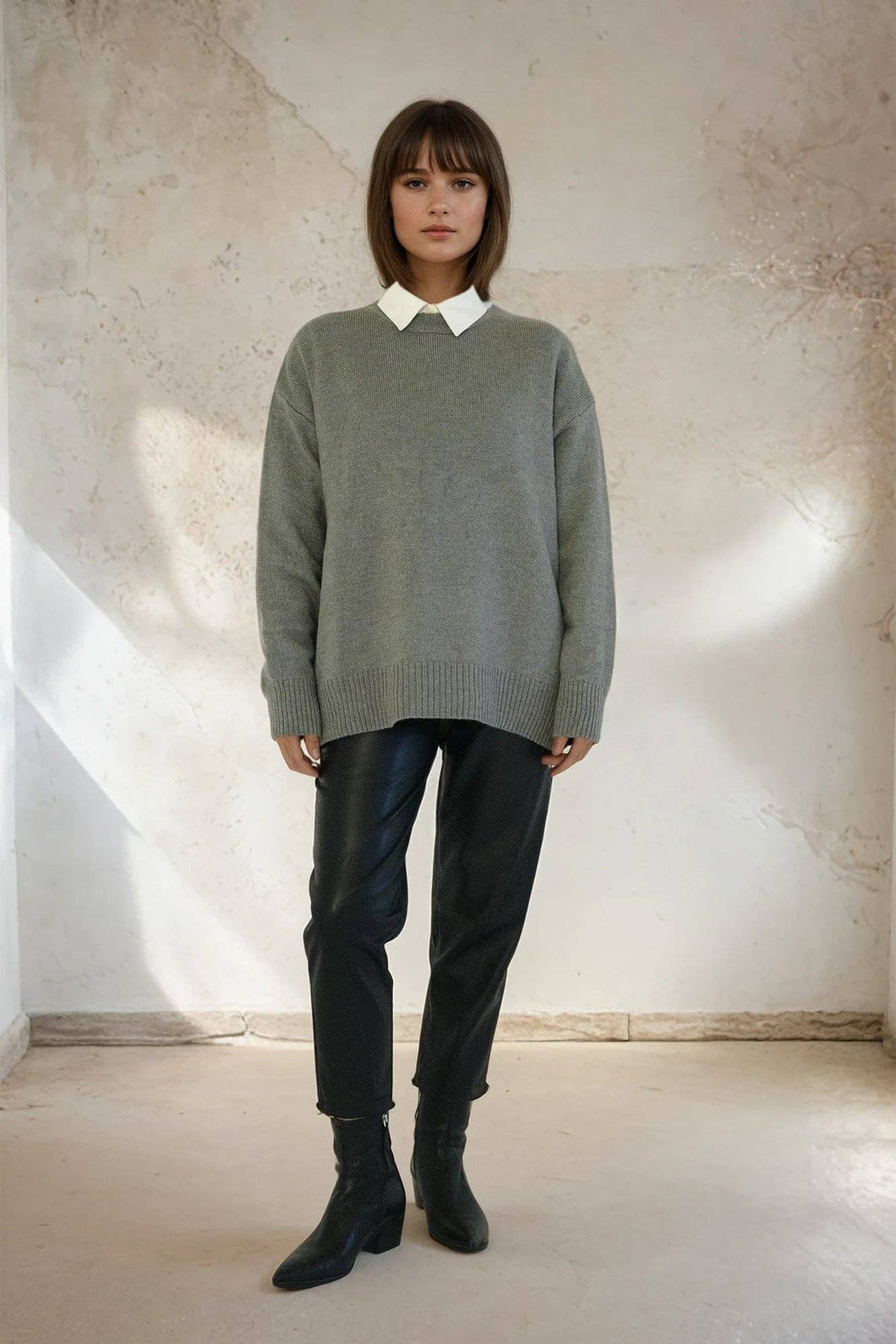 SOLID COLOUR OVERSIZE SWEATER - MarramTrading.com