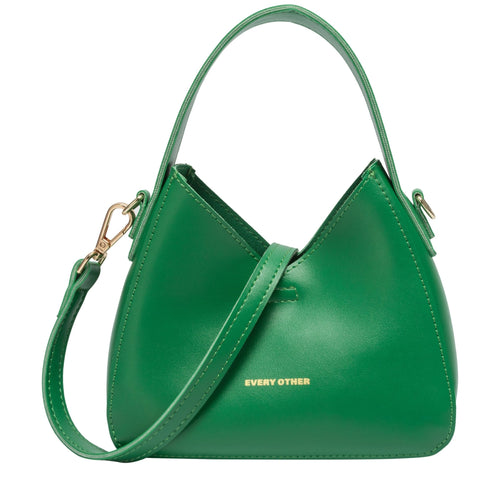 Squat Slouch Shoulder Bag with Long Strap in Green - MarramTrading.com
