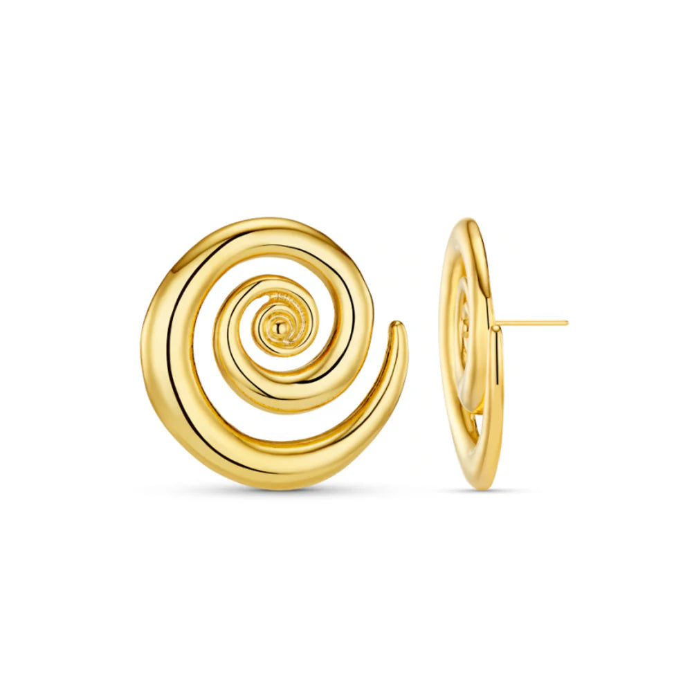 Oversized Spiral Stud Earrings
