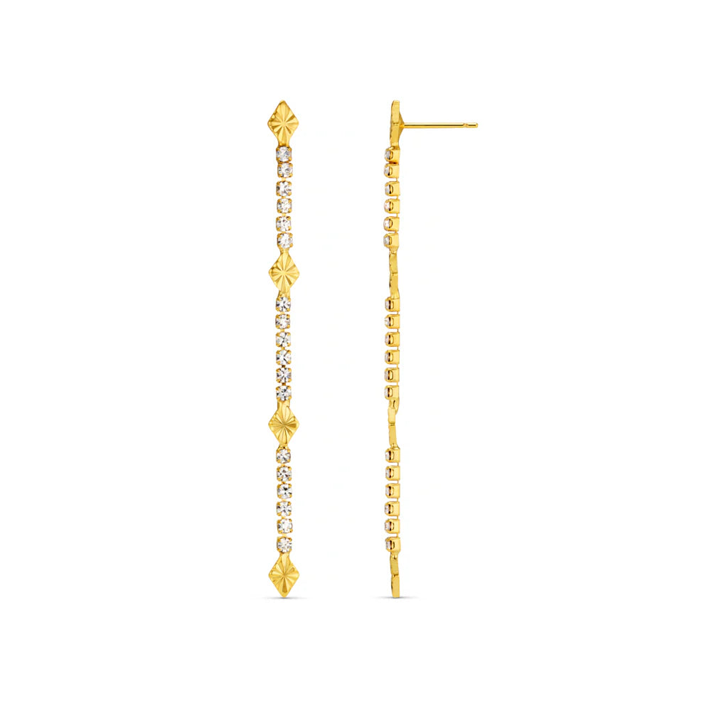 Cupchain & Etched Detail Drop Earrings