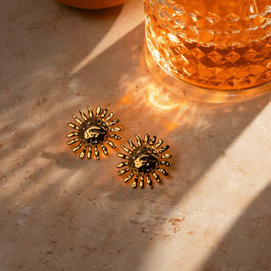 Statement Molten Sun Stud Earrings - MarramTrading.com
