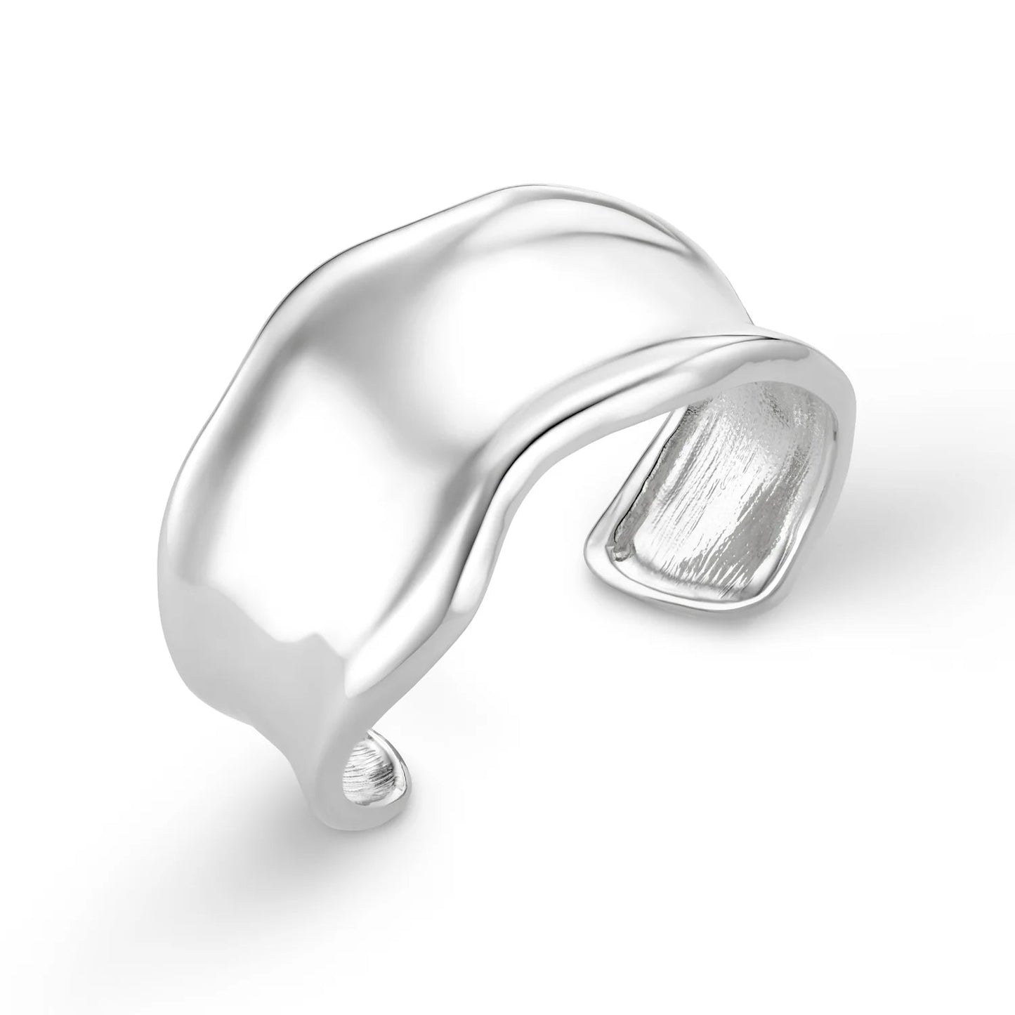 Statement Organic Molten Metal Cuff - Silver - MarramTrading.com