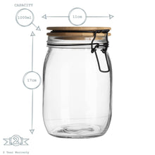Load image into Gallery viewer, Storage Jar Wooden Lid - Clear Seal - 1L - MarramTrading.com
