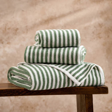 Striped Cotton Towels - Forest - MarramTrading.com