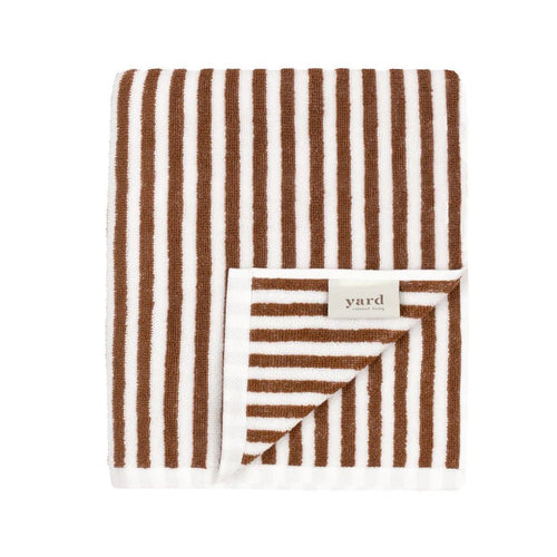 Striped Cotton Towels - Pecan - MarramTrading.com