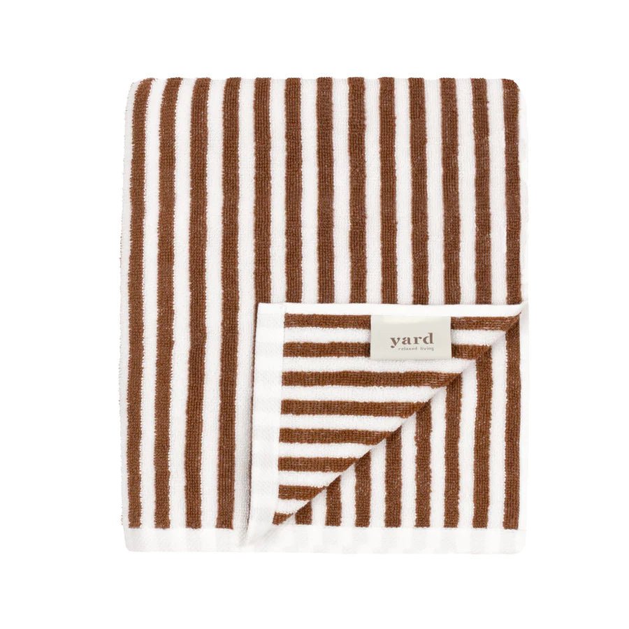 Striped Cotton Towels - Pecan - MarramTrading.com