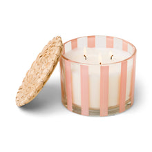 Load image into Gallery viewer, Striped Glass Candle (340g) - Peach - Pepper &amp; Plum - MarramTrading.com
