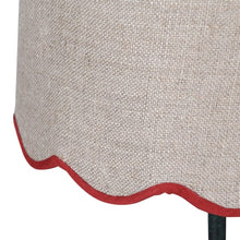 Load image into Gallery viewer, Table Lamp with Red Scallop Linen Shade - MarramTrading.com
