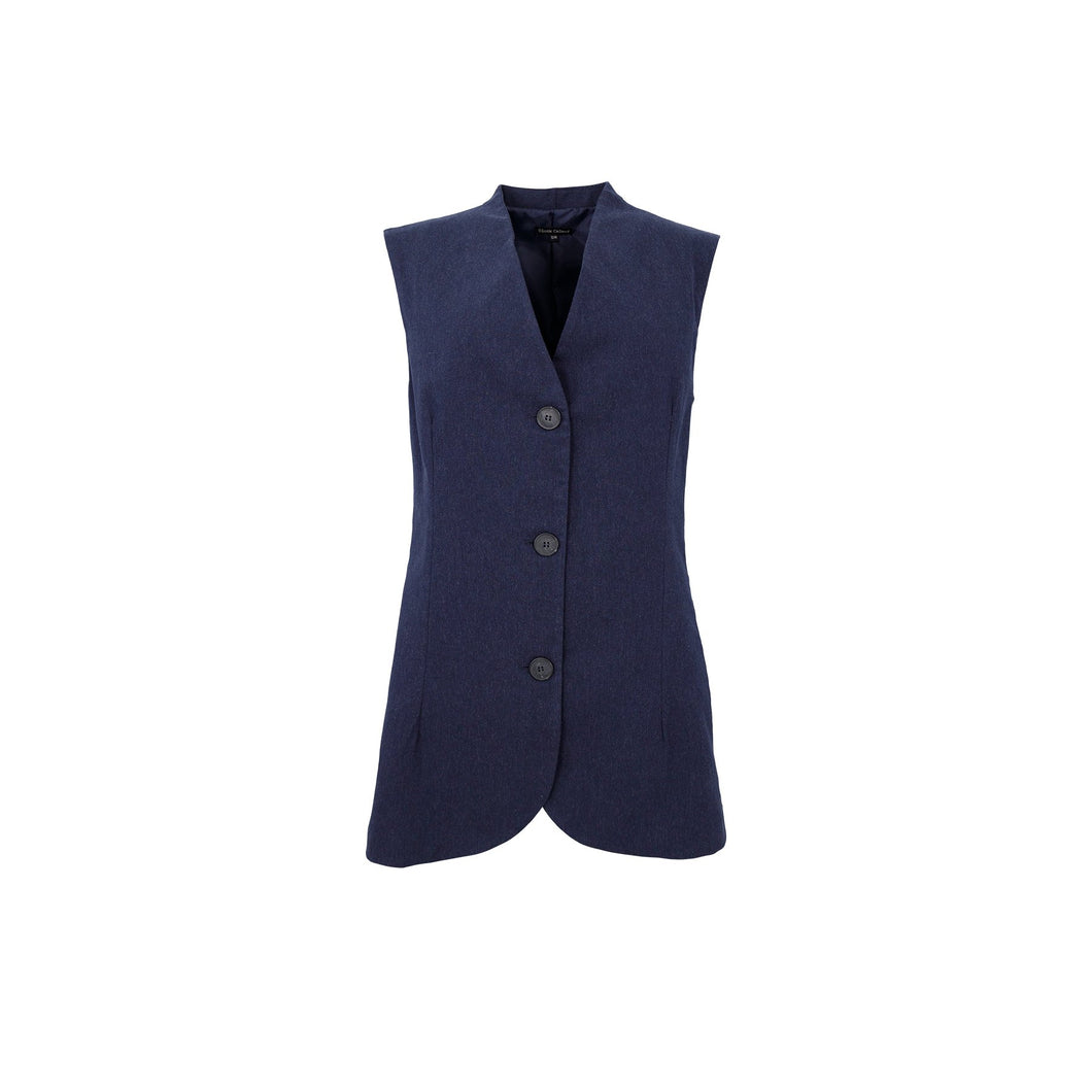 Tailored Longline Vest Navy Blue - MarramTrading.com