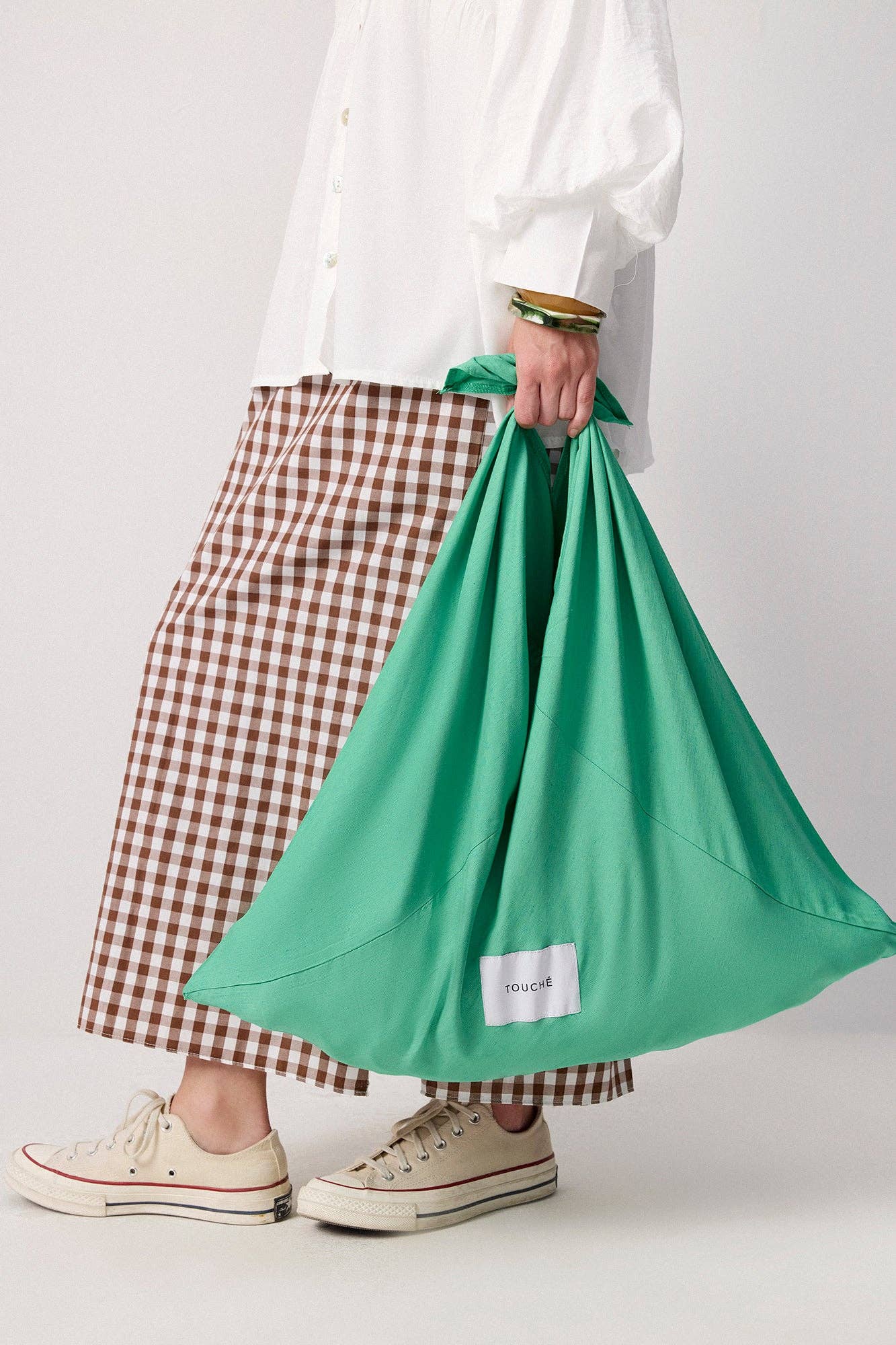 TEXTURED OVERSIZED TOTE BAG IN GREEN - MarramTrading.com