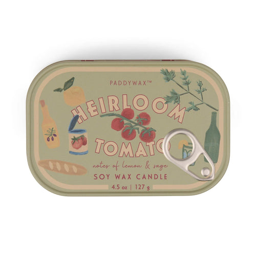 Tomato Printed Tin Candle - Heirloom Tomato - MarramTrading.com