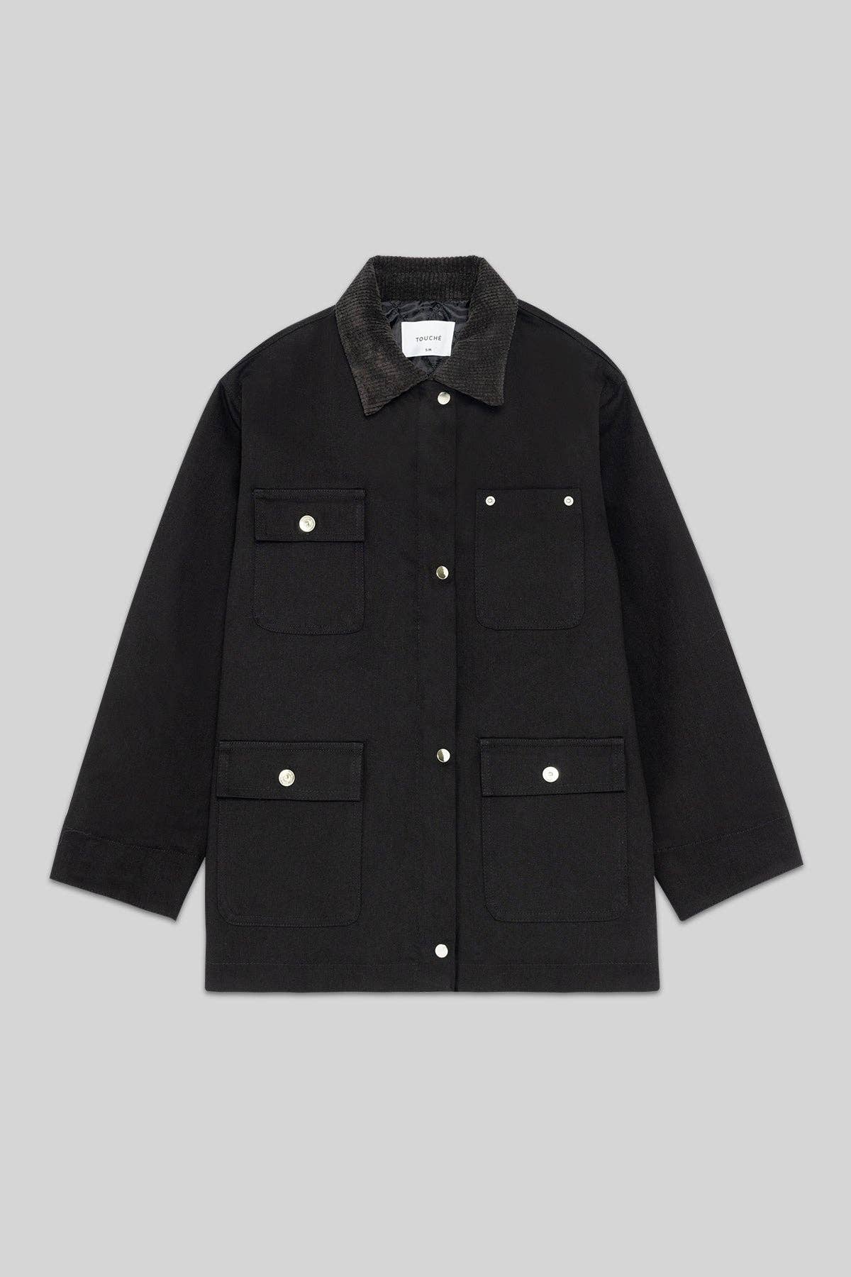 UTILITY GABARDINE JACKET WITH VELVET COLLAR - MarramTrading.com
