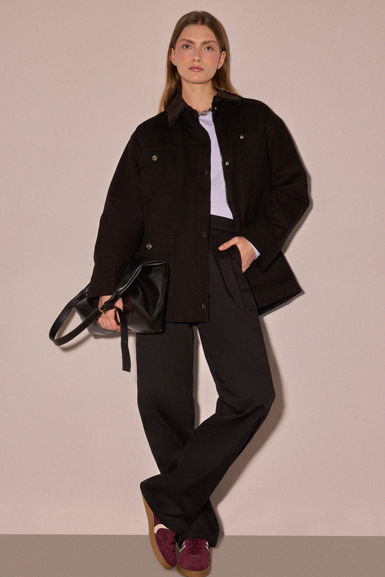 UTILITY GABARDINE JACKET WITH VELVET COLLAR - MarramTrading.com