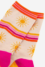 Load image into Gallery viewer, Women&#39;s Sunshine and Stripe Bamboo Socks - MarramTrading.com
