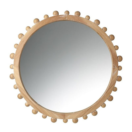 Wooden Frame Round Mirror - MarramTrading.com