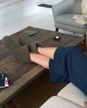 Load image into Gallery viewer, Wool slippers — Dark grey/Brown - MarramTrading.com
