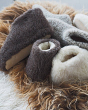 Load image into Gallery viewer, Wool slippers — Dark grey/Brown - MarramTrading.com
