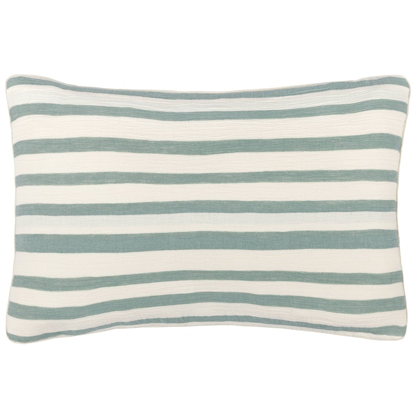 Woven Stripe Cotton Cushion Eucalyptus - MarramTrading.com